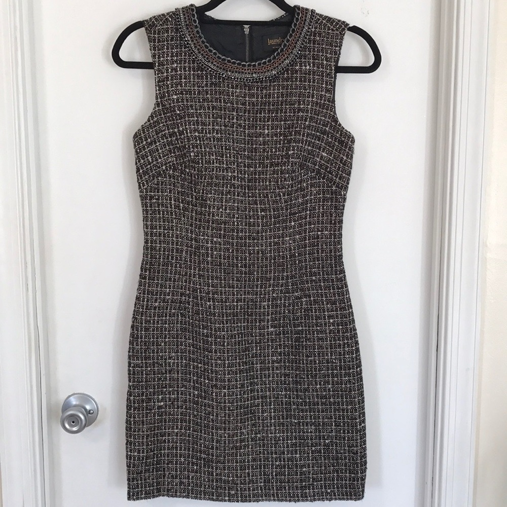 Black & White Tweed Mini Dress